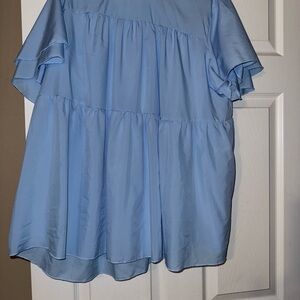 SHEIN Light Blue Tiered Blouse
